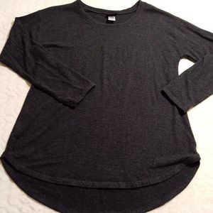 Felina Womens Shirt X-Large Gray Sweater Lounge Flowy Swing Casual Pullover